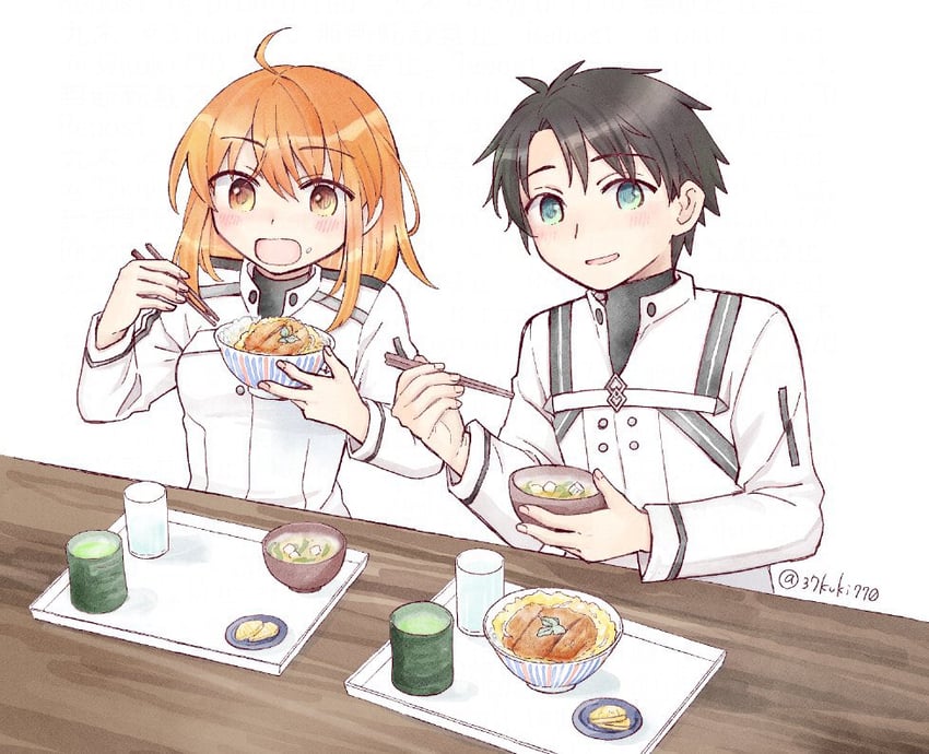 fujimaru ritsuka (fate and 1 more) drawn by 37kuki770
