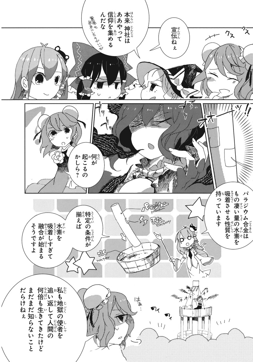 hakurei reimu, kirisame marisa, kochiya sanae, yasaka kanako, and ibaraki kasen (touhou) drawn by azuma_aya