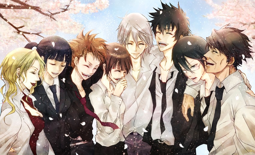 tsunemori akane, kougami shin'ya, kunizuka yayoi, karanomori shion, ginoza nobuchika, and 3 more (psycho-pass) drawn by leopon