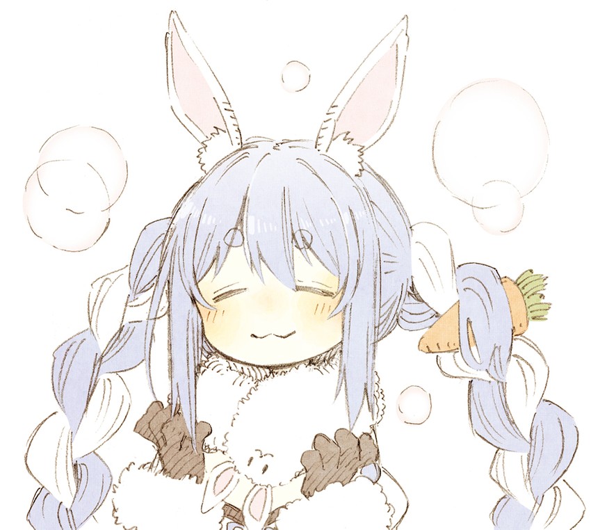 usada pekora and don-chan (hololive) drawn by abara_heiki