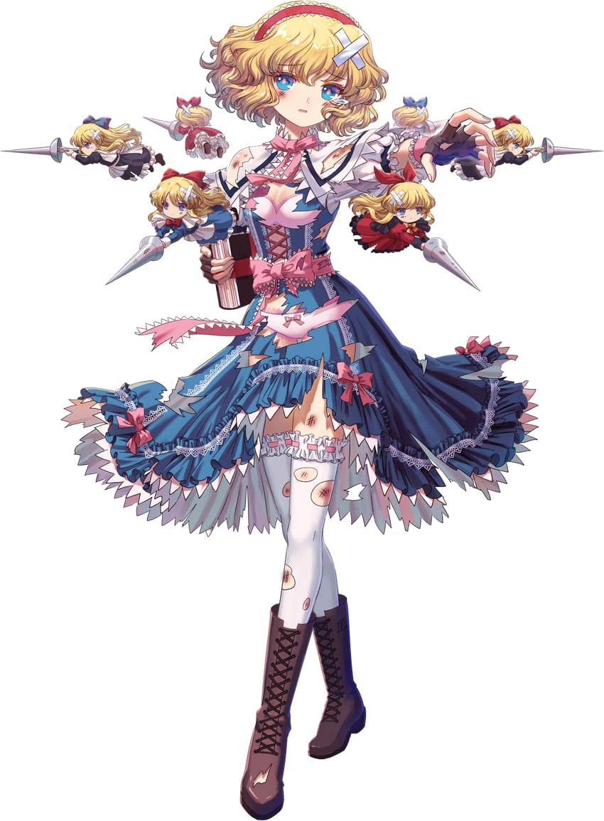 alice margatroid, shanghai doll, and hourai doll (touhou and 1 more) drawn by kumio