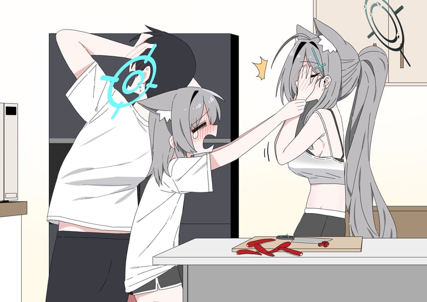 sensei, shiroko, and shiroko terror (blue archive and 1 more) drawn by b.t._(boob_tong)
