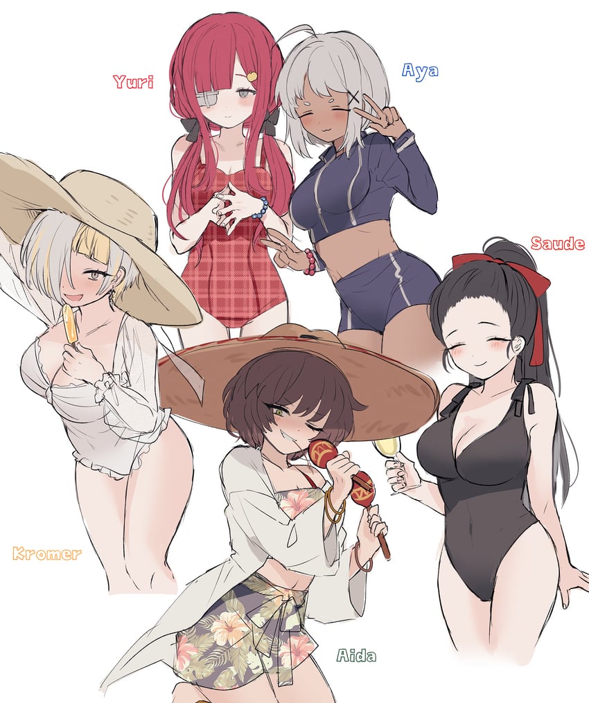 kromer, yuri, aya, saude, and aida (project moon and 1 more) drawn by migishita