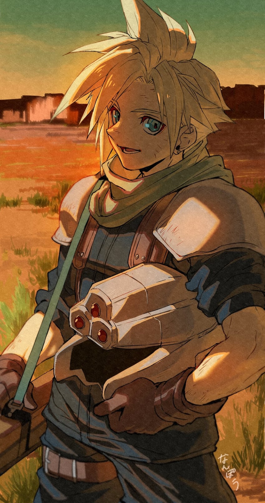 cloud strife (final fantasy and 2 more) drawn by nanpou_(nanpou0021)