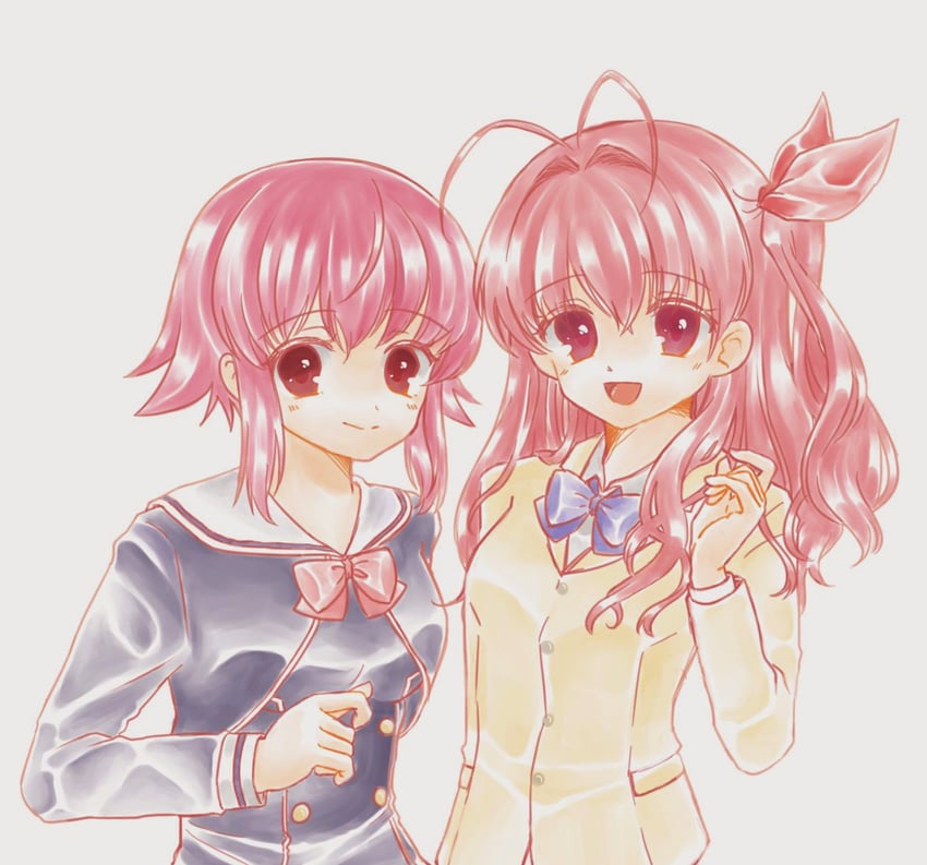 sakihata rimi and onoe serika (chaos;head and 1 more) drawn by 70lio