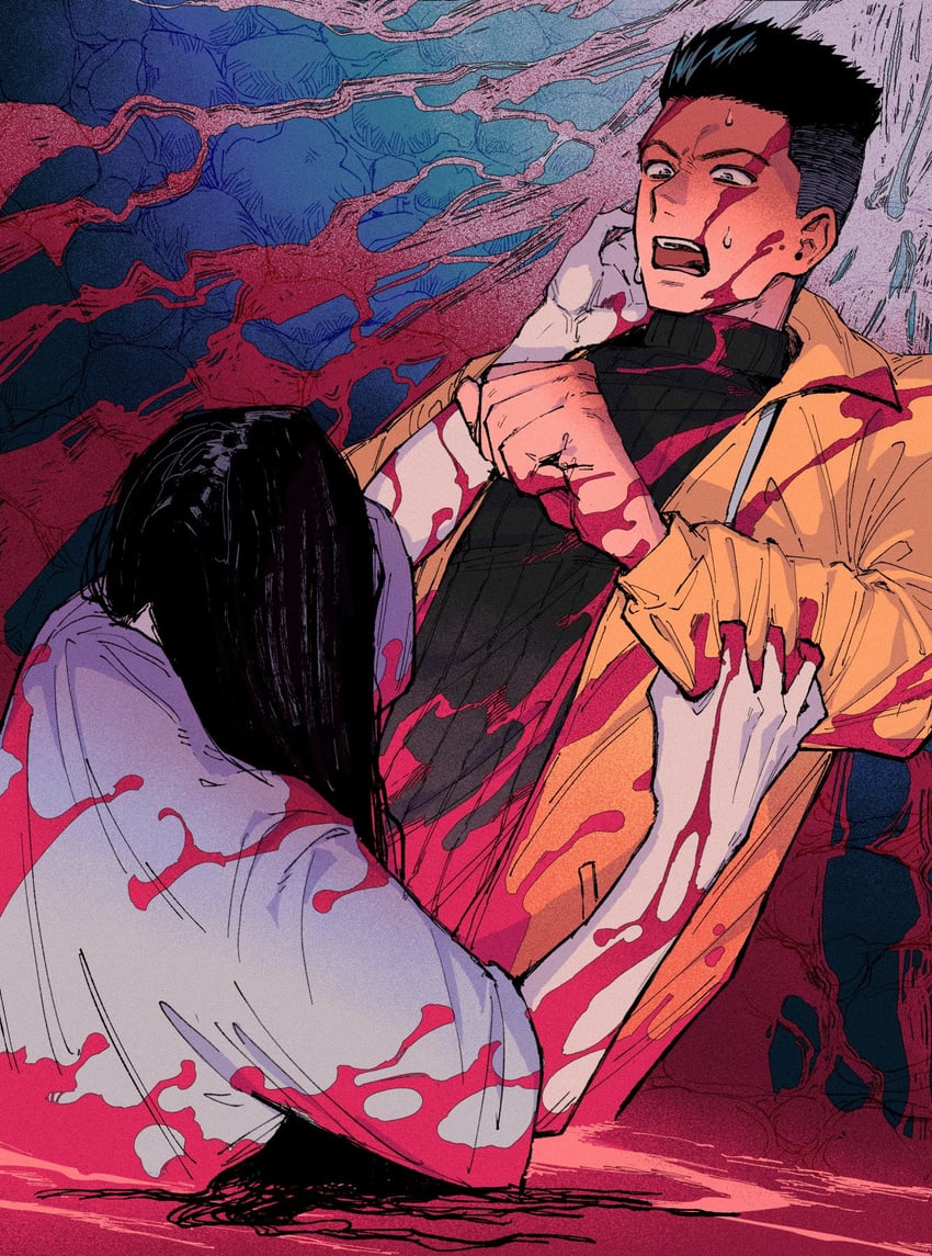 yamamura sadako and asakawa yoichi (the ring and 1 more) drawn by ohji130