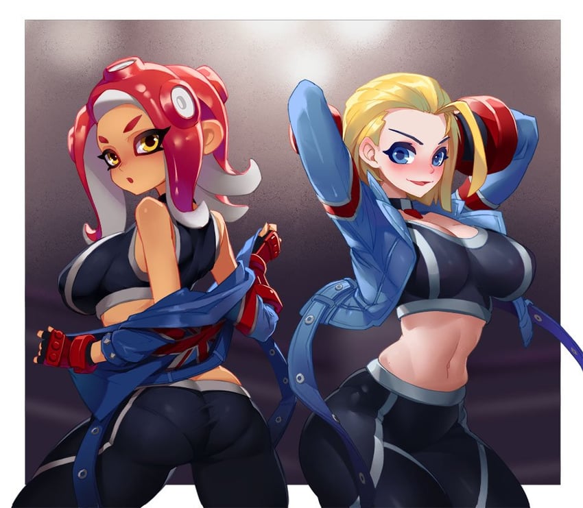 cammy white and agent 8 (splatoon and 2 more) drawn by little123blood