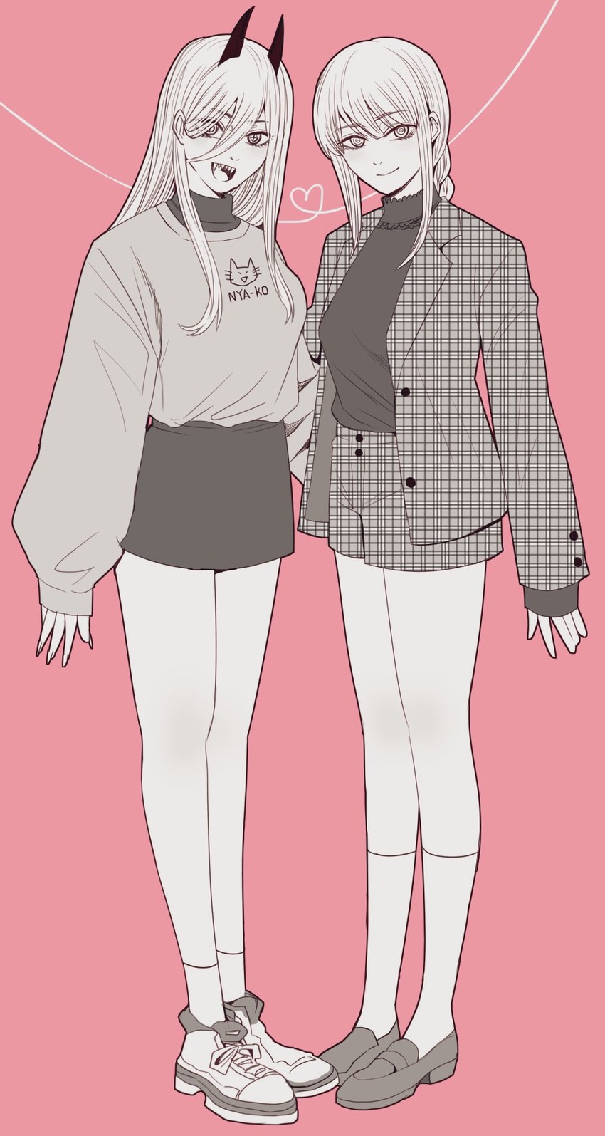 makima and power (chainsaw man) drawn by gunjyou_(gunjyou_00)