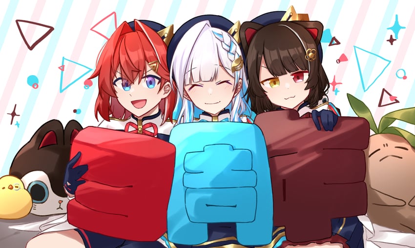 lize helesta, ange katrina, inui toko, sebastian piyodore, banken, and 1 more (nijisanji) drawn by slime_(kuha_le)
