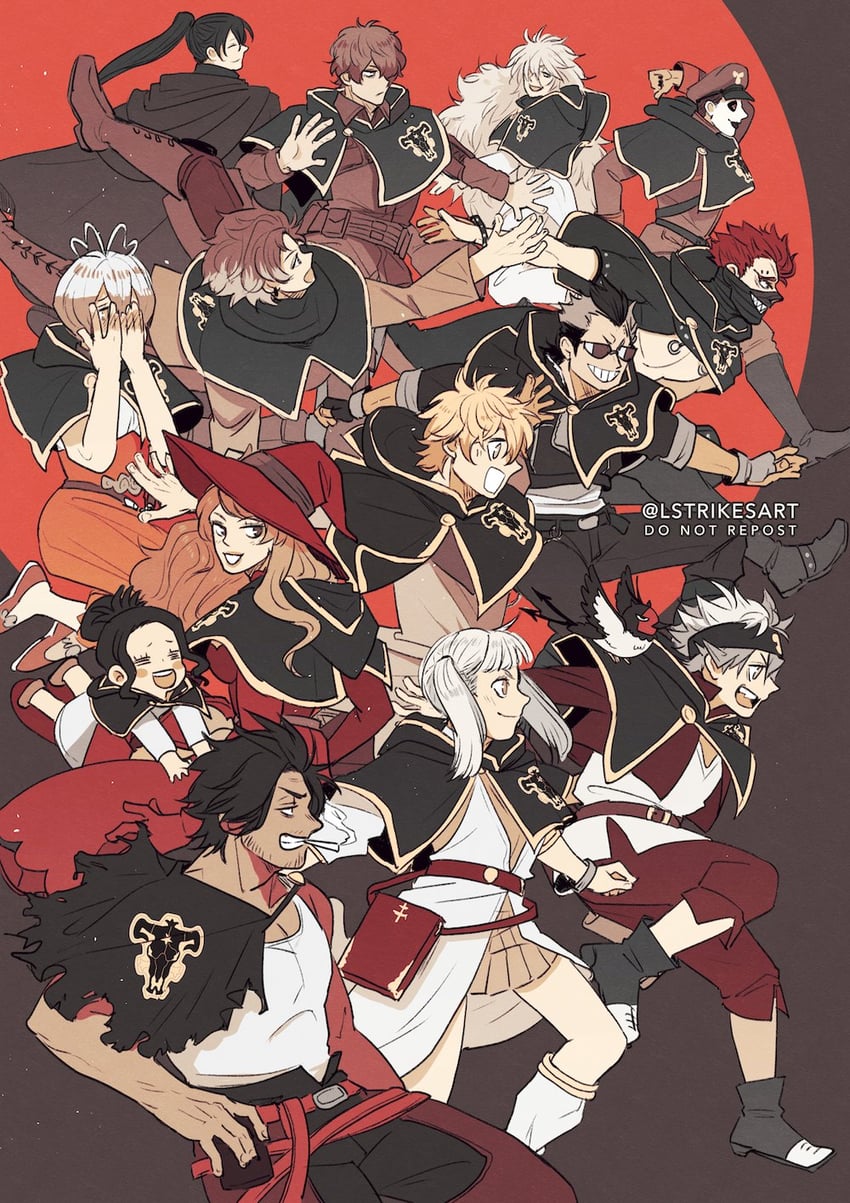 noelle silva, asta, yami sukehiro, nacht faust, vanessa enoteca, and 10 more (black clover) drawn by lightningstrikes