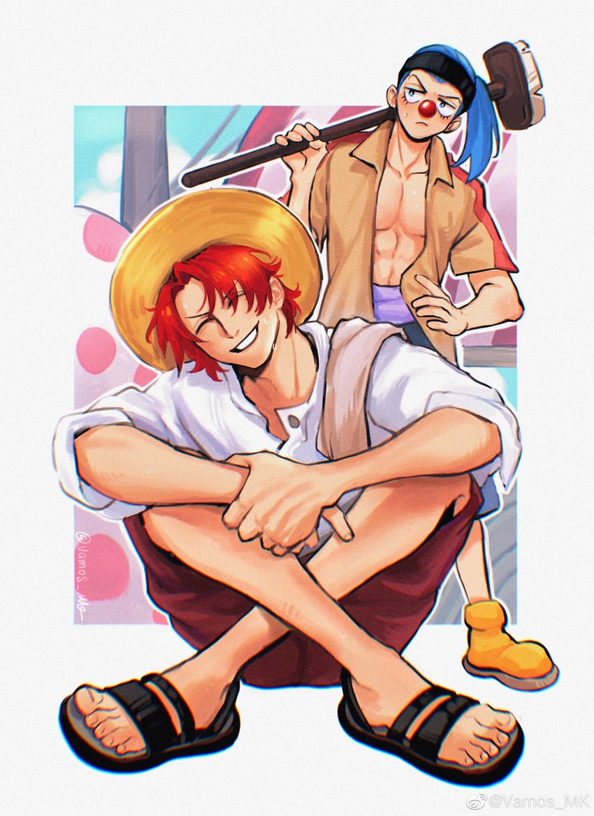 shanks and buggy the clown (one piece) drawn by vamos_mk