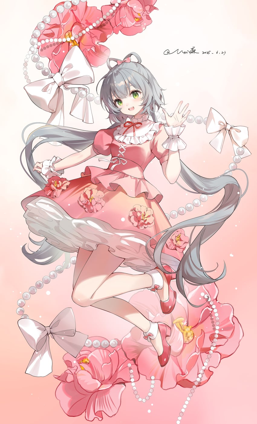 luo tianyi (vocaloid and 1 more) drawn by morimori_(14292311)