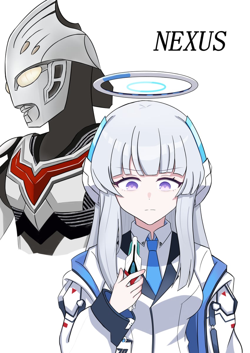noa, ultraman nexus, and ultraman nexus anphans (blue archive and 2 more) drawn by kunjuan_shala