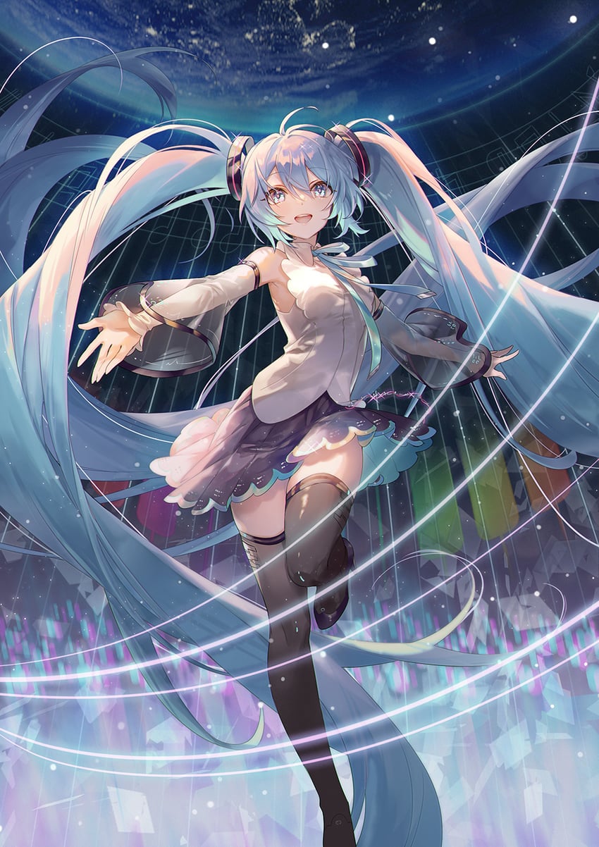 hatsune miku (vocaloid and 1 more) drawn by ouu_min