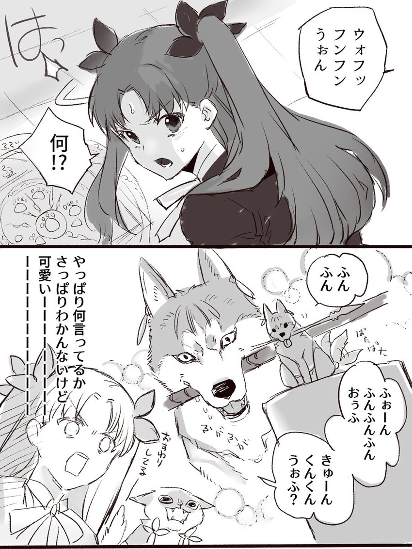 tohsaka rin, cu chulainn, and archer (fate and 1 more) drawn by shibanui