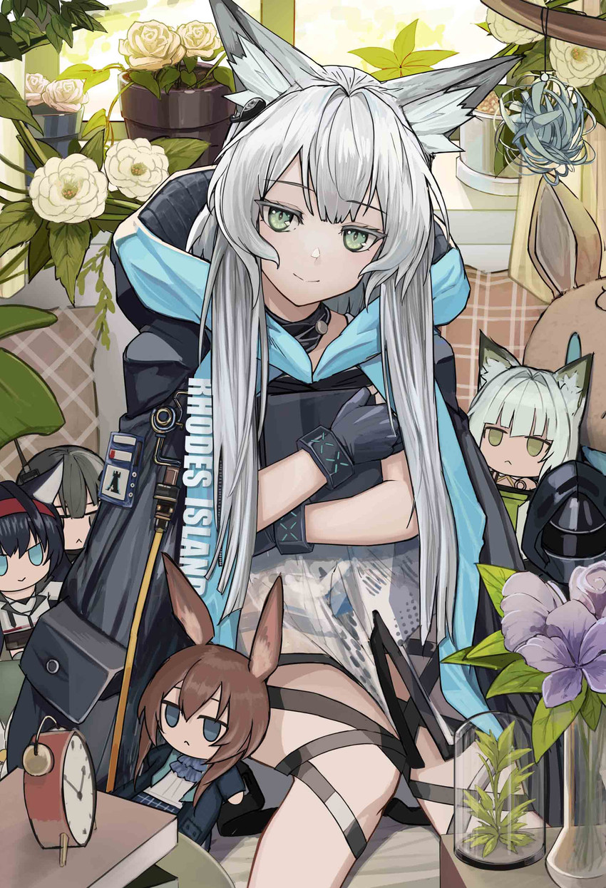 doctor, amiya, kal'tsit, rosmontis, blaze, and 1 more (arknights) drawn by meganeno_dokitsui