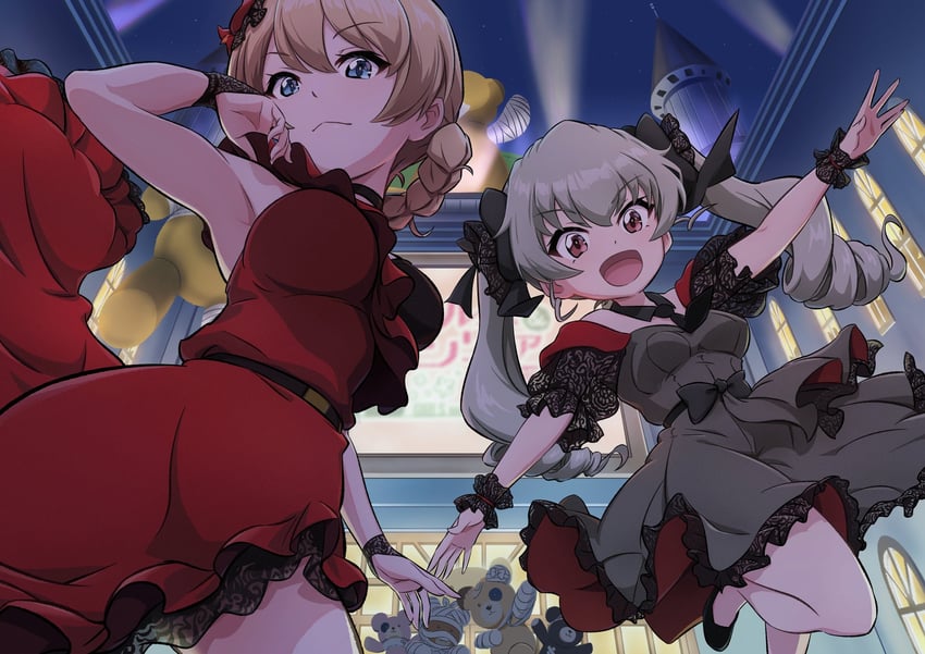 darjeeling, anchovy, and boko (girls und panzer) drawn by ehirorotoon