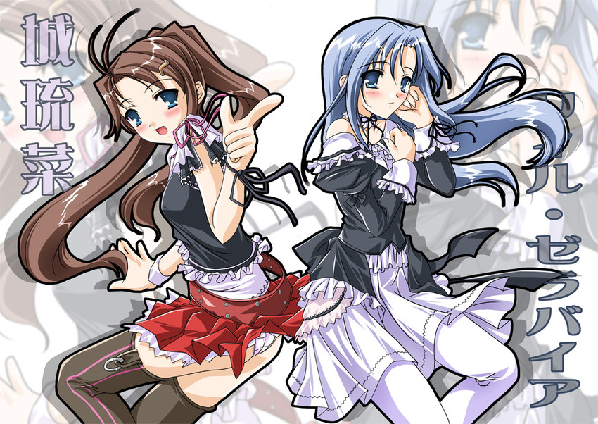 leele and gusuku luna (choujuushin gravion) drawn by akino_shin
