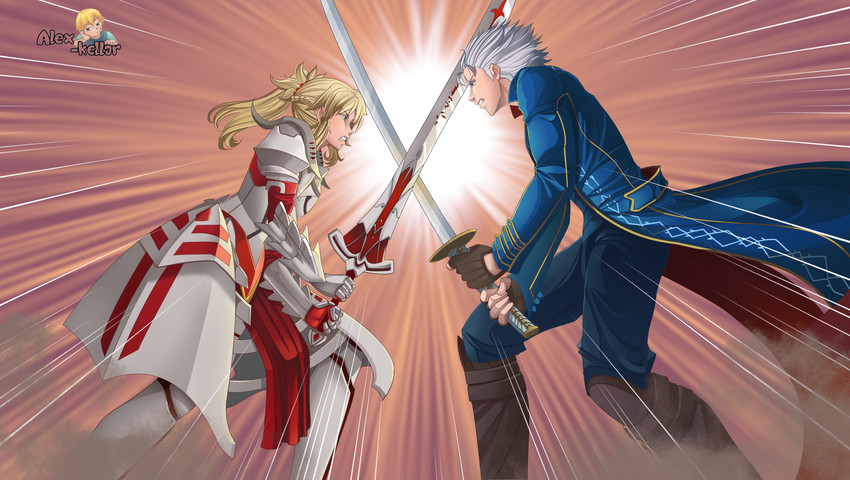 mordred and vergil (fate and 3 more) drawn by alex_kellar