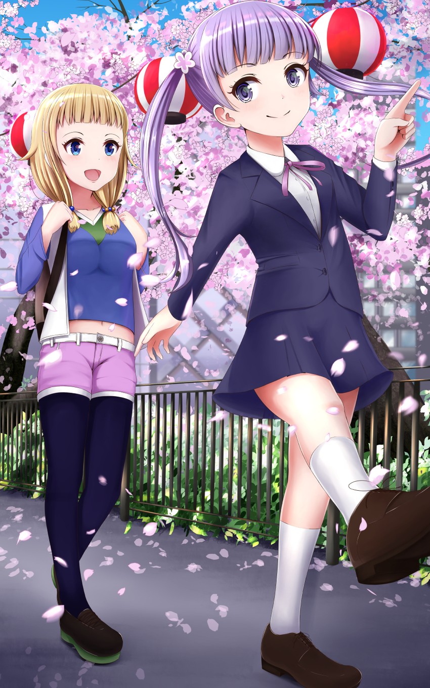 suzukaze aoba and sakura nene (new game!) drawn by hayakawa_inuha