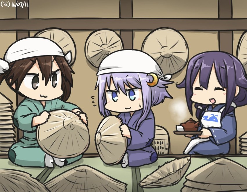 taigei, tone, and yayoi (kantai collection) drawn by hamu_koutarou