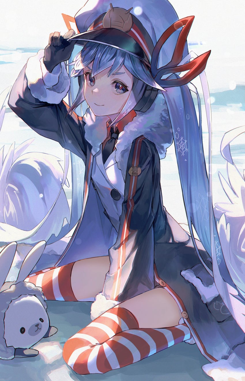 hatsune miku, yuki miku, and rabbit yukine (vocaloid) drawn by karasuro