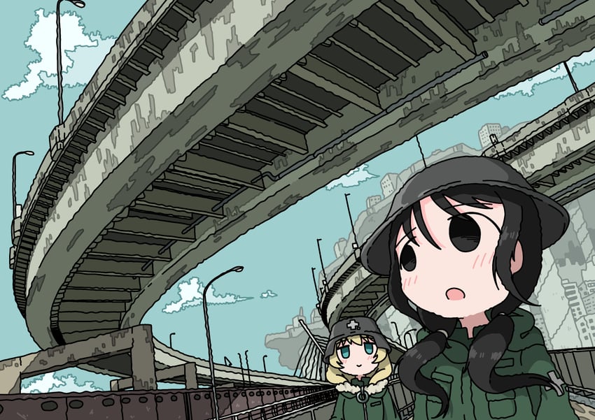 chito and yuuri (shoujo shuumatsu ryokou) drawn by emesan_desu