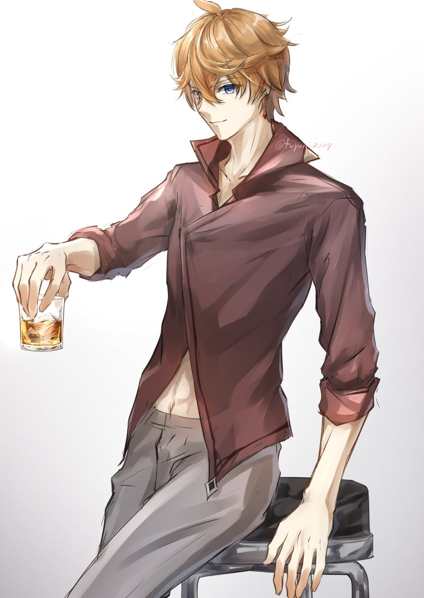 tartaglia (genshin impact) drawn by fuyuni0307