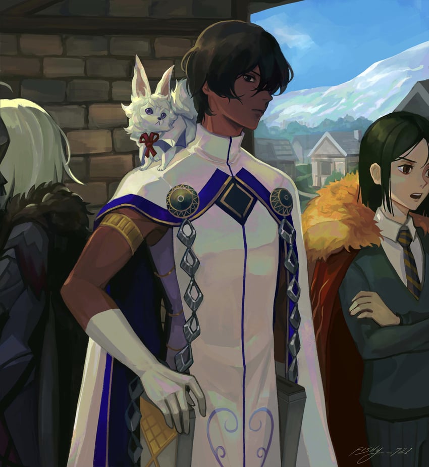 jeanne d'arc alter, waver velvet, fou, and arjuna (fate and 1 more) drawn by makomako_201