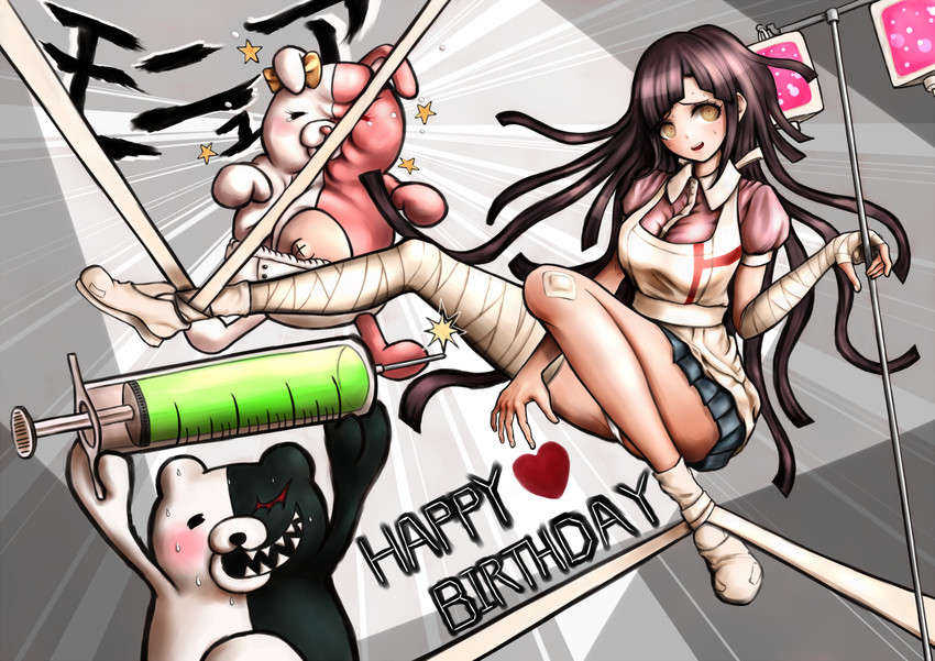monokuma, tsumiki mikan, and monomi (danganronpa and 1 more) drawn by oyume