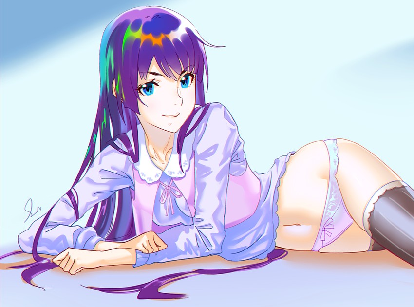 senjougahara hitagi (monogatari and 1 more) drawn by rapa_rachi