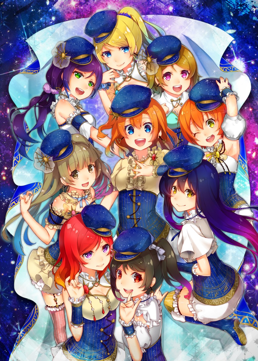 nishikino maki, tojo nozomi, sonoda umi, yazawa nico, ayase eli, and 4 more (love live! and 2 more) drawn by nonomaro