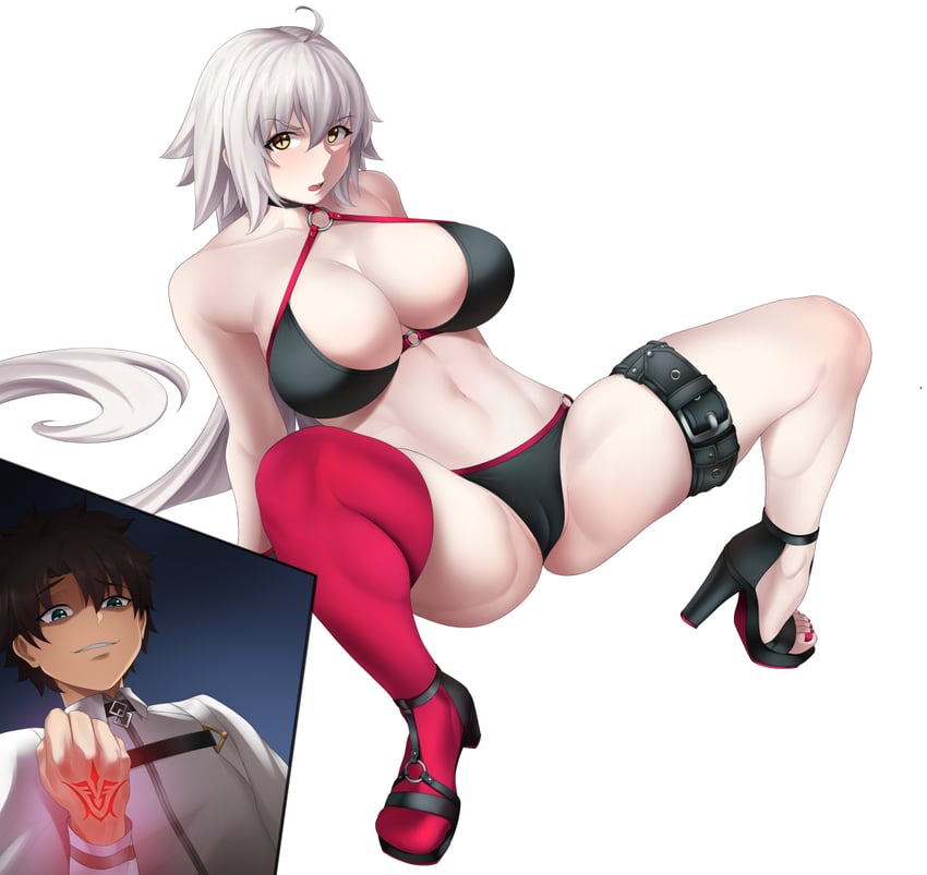 fujimaru ritsuka and jeanne d'arc alter (fate and 1 more) drawn by sockinajar