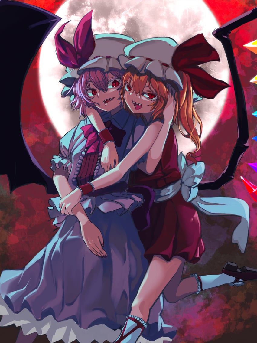 remilia scarlet and flandre scarlet (touhou) drawn by kaden_(muxt8423)