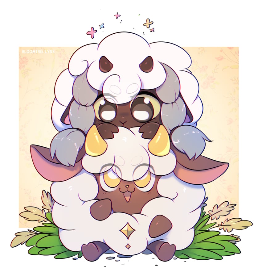 wooloo and lamball (pokemon and 1 more) drawn by bloominglynx