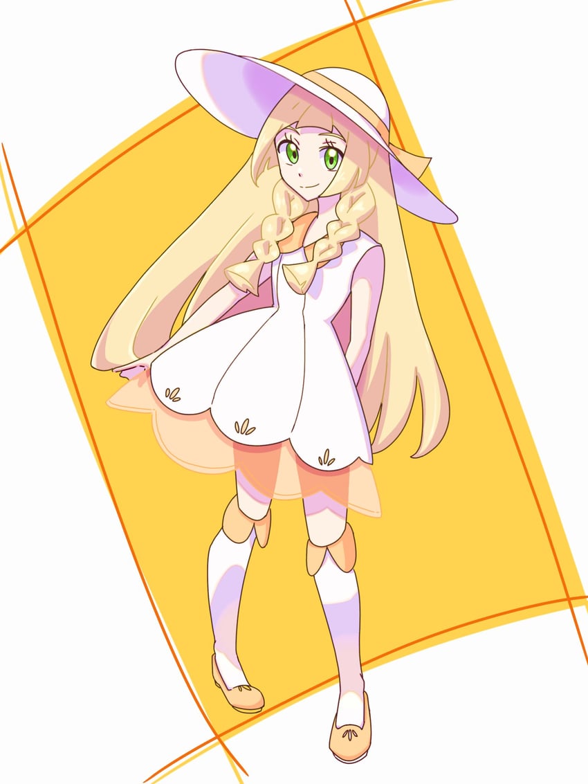 nihilego and lillie (pokemon and 1 more) drawn by bega_pic