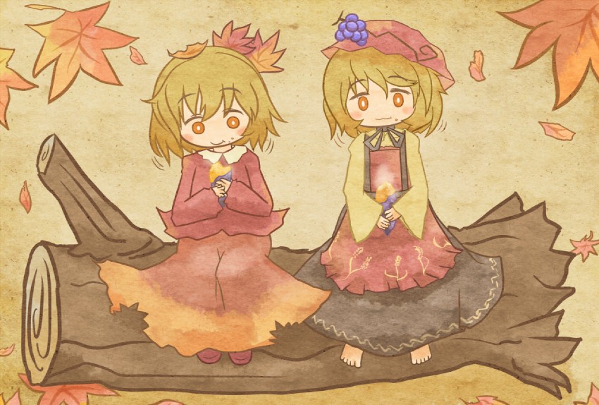 aki minoriko and aki shizuha (touhou) drawn by akihiyo