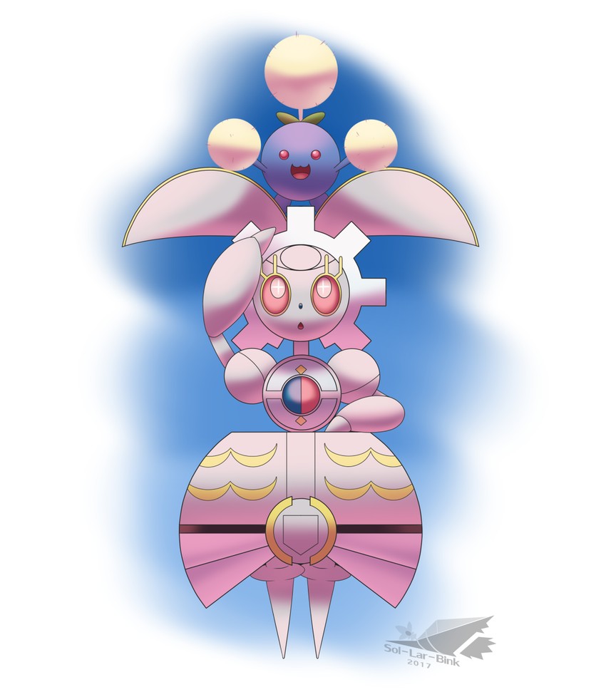 jumpluff and magearna (pokemon) drawn by sol-lar-bink