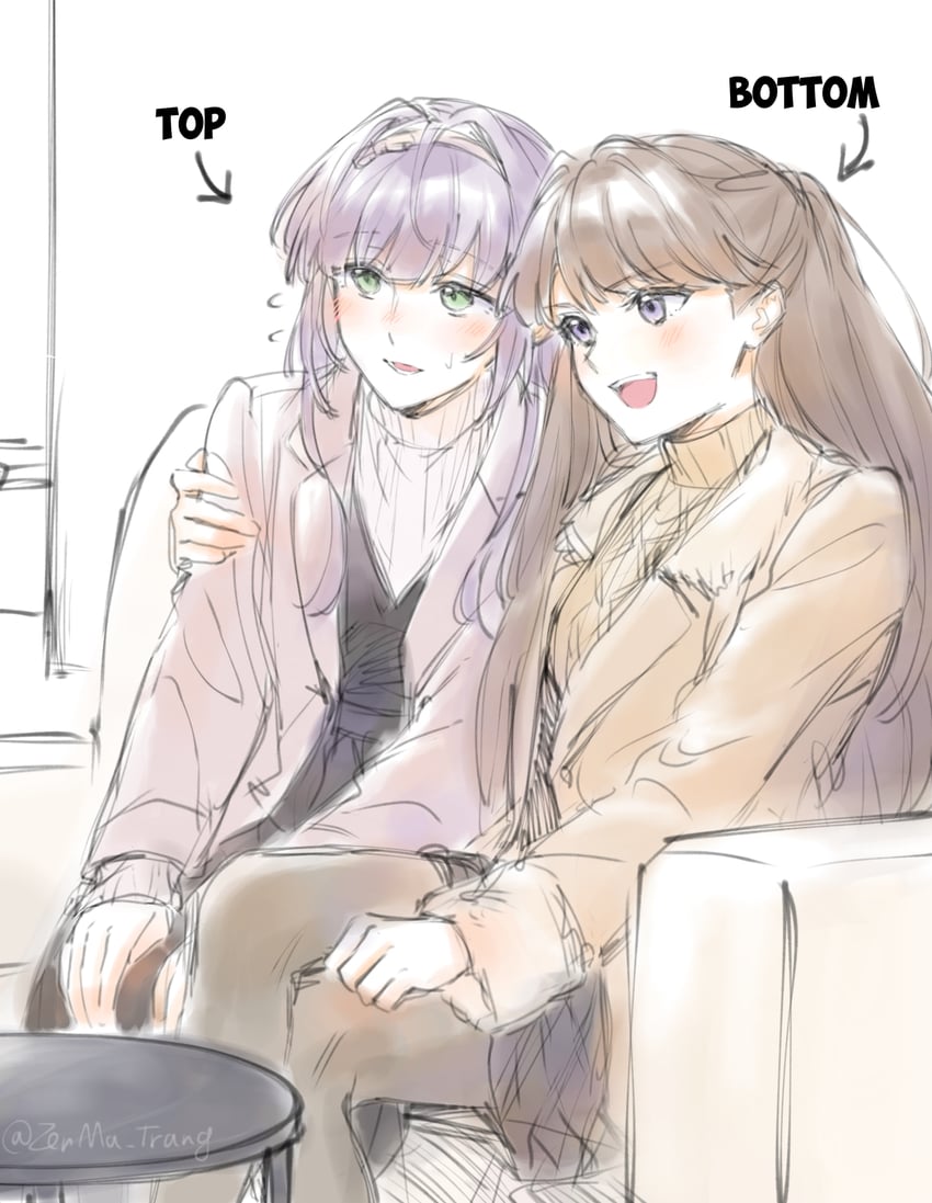 fujishima megumi and otomune kozue (love live! and 1 more) drawn by zenma_trang