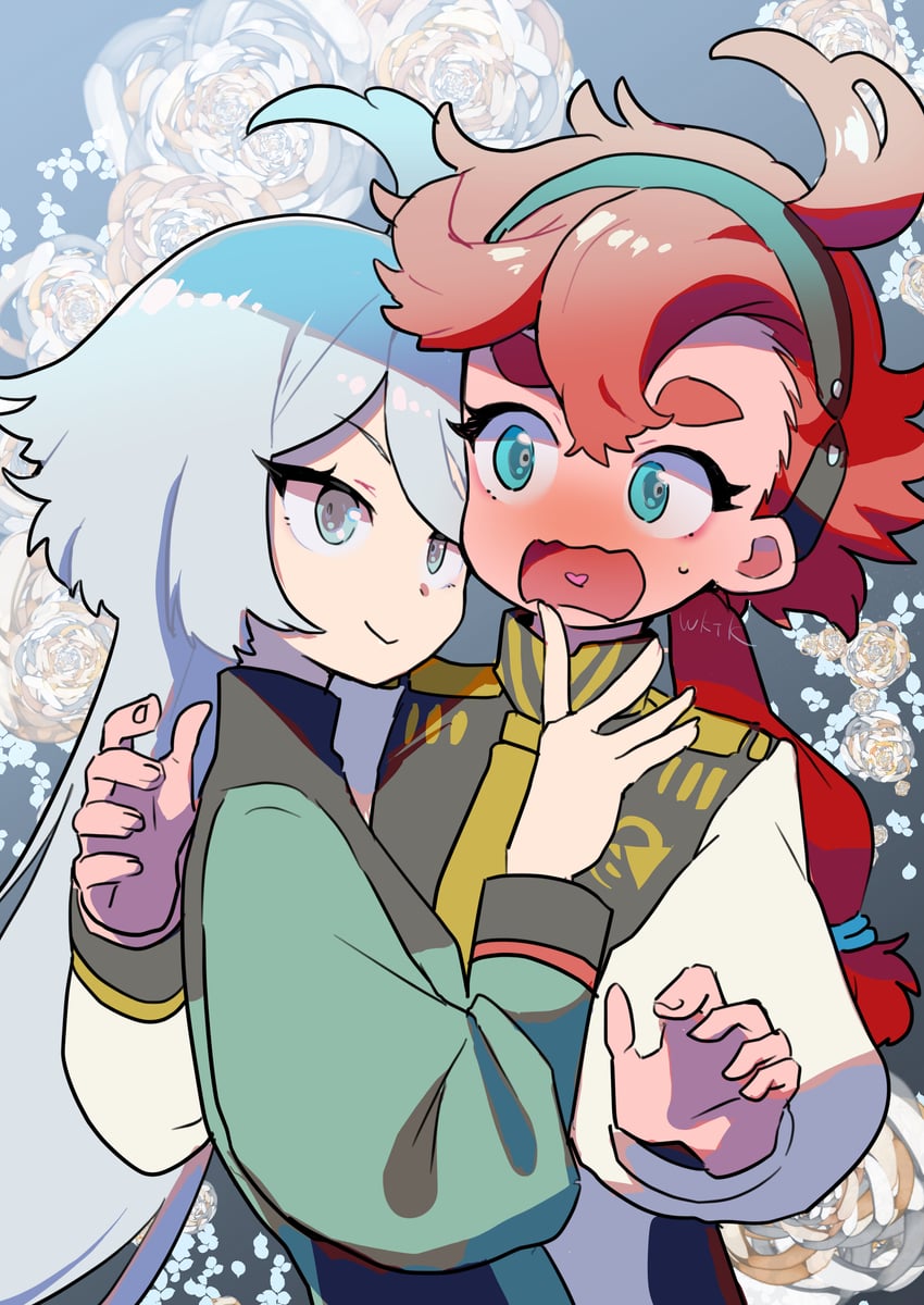 suletta mercury and miorine rembran (gundam and 1 more) drawn by momo_futoshi