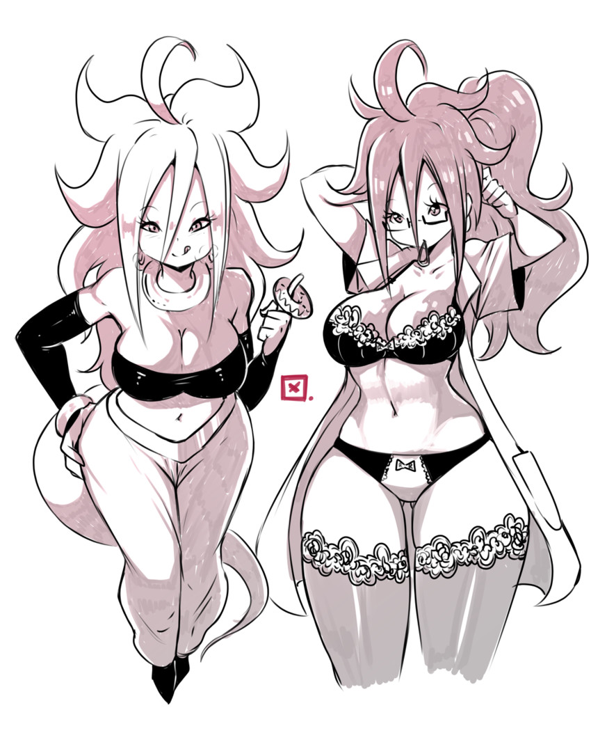 android 21 and majin android 21 (dragon ball and 1 more) drawn by kenron_toqueen