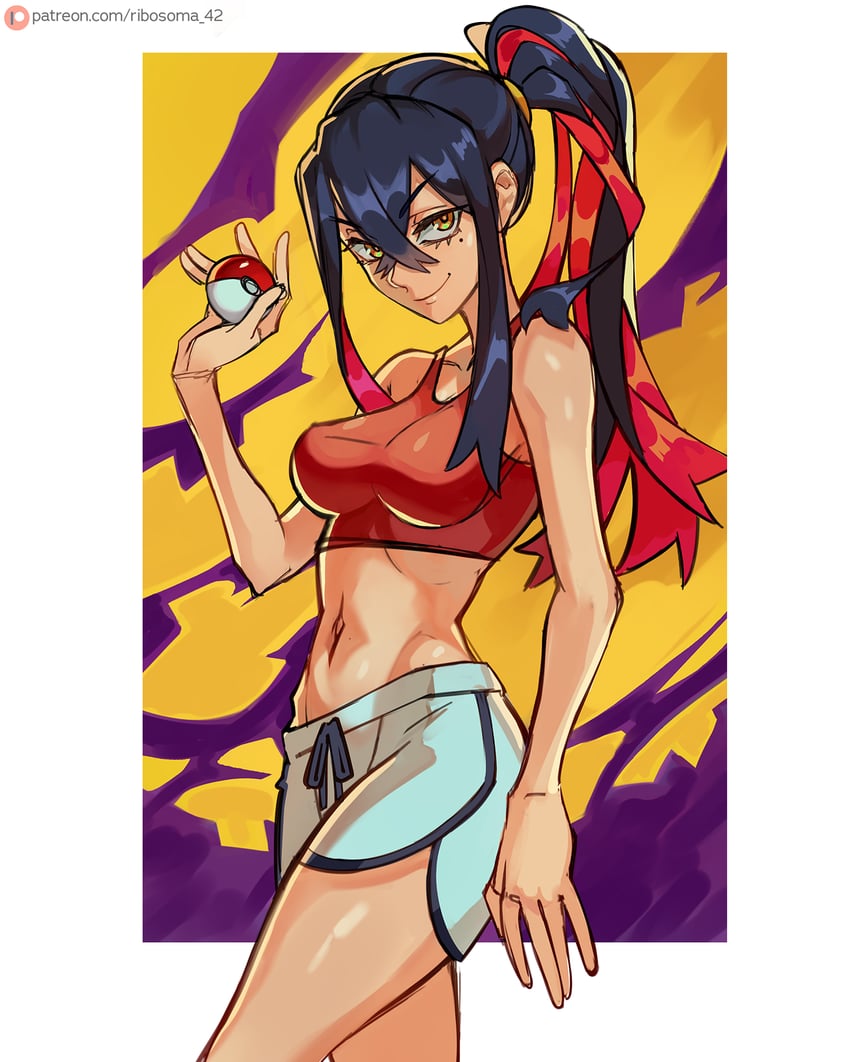 carmine (pokemon and 1 more) drawn by ribosoma_42