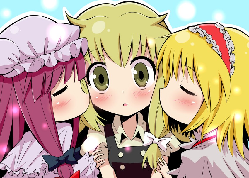 kirisame marisa, alice margatroid, and patchouli knowledge (touhou) drawn by givuchoko