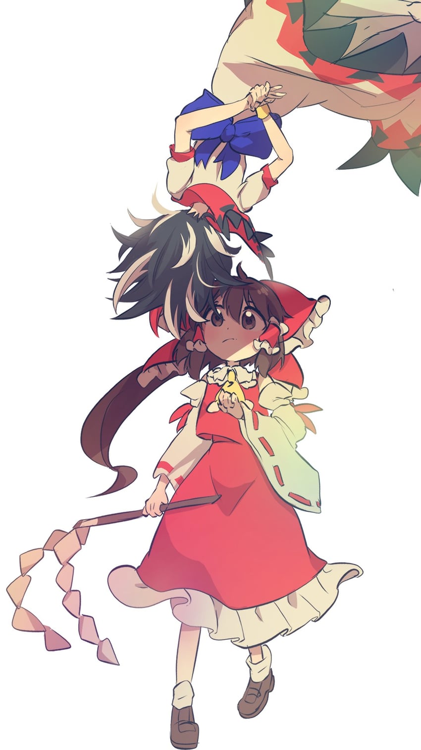 hakurei reimu and kijin seija (touhou) drawn by natsu_(tohotiara)