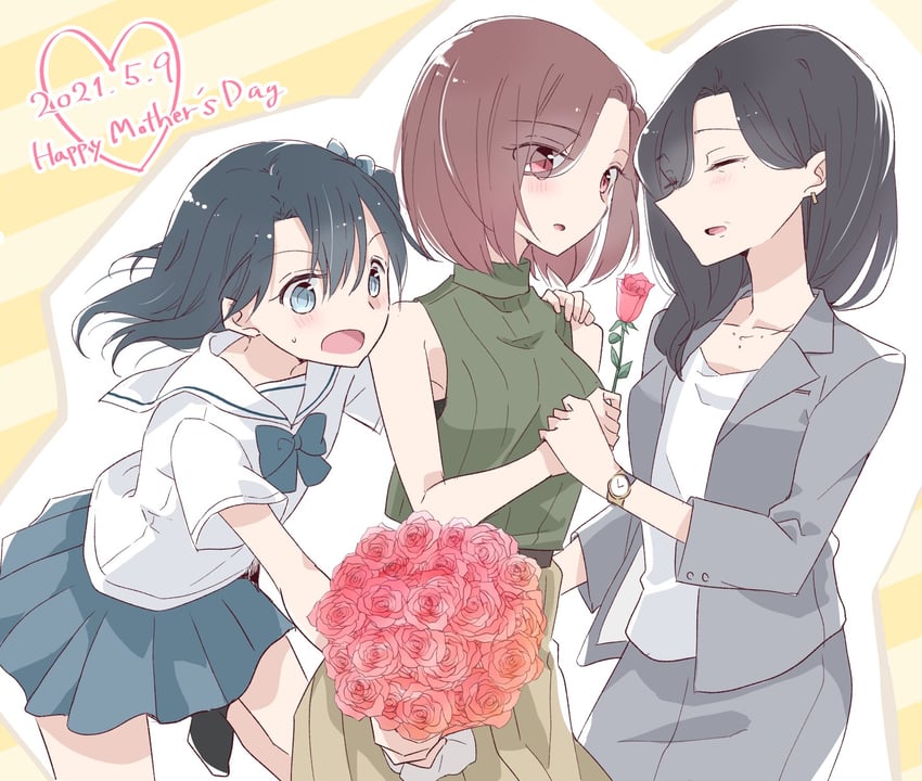 hanamura yuuki and hanamura sayaka (yuru oyako) drawn by 66ta1yak1