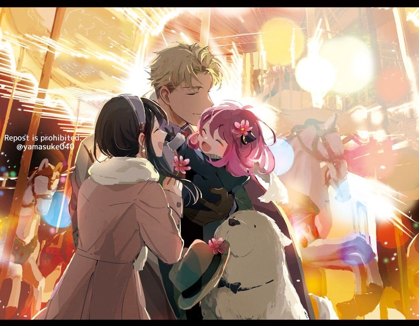 yor briar, anya, twilight, and bond (spy x family) drawn by yamasuke040