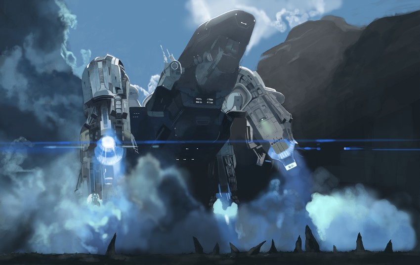 lv-223 and uscss prometheus (alien and 1 more) drawn by shiira