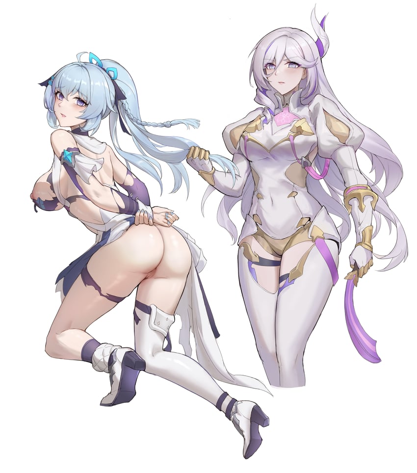 misteln schariac and shigure kira (honkai and 1 more) drawn by attack_of_the_hatogod