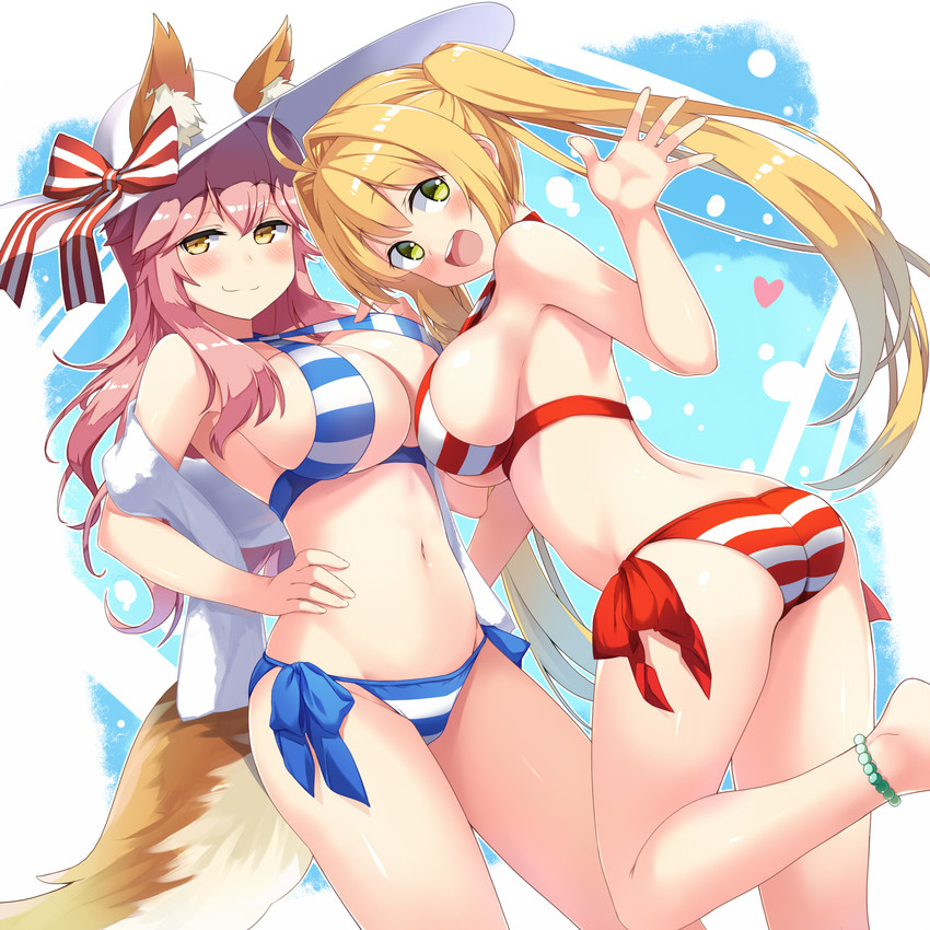 tamamo, nero claudius, and tamamo no mae (fate and 1 more) drawn by subaru_(794829485)