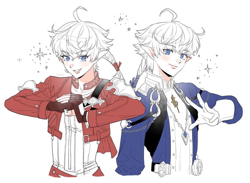 alisaie leveilleur and alphinaud leveilleur (final fantasy and 1 more) drawn by zeldm